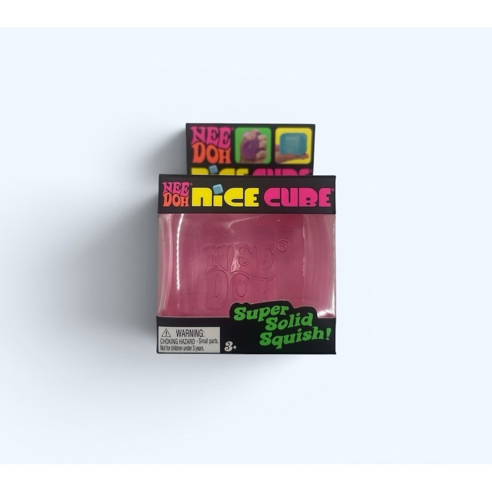 NeeDoh Nice Cube Super Solid Squish Squeeze Toy Pink Schylling